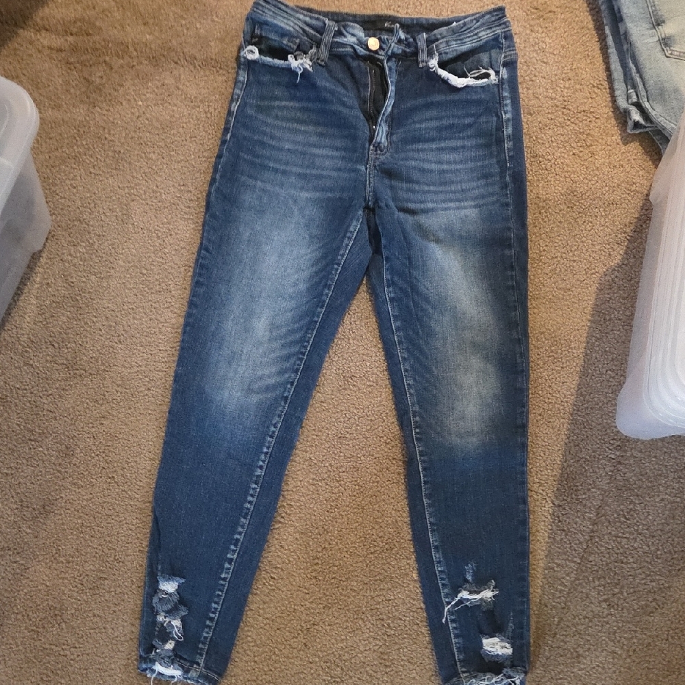 Distressed Blue Jeans